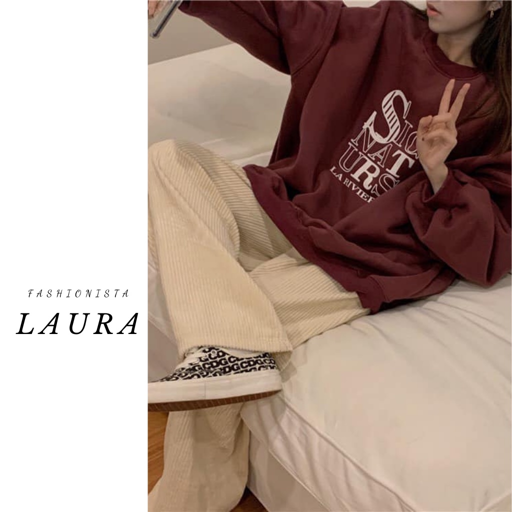 Set Áo Nỉ Đỏ SIGNAT kèm quần ống suông nỉ tăm Laura Boutique  - Bộ nỉ đỏ đô chữ Signature CÓ ẢNH THẬT | BigBuy360 - bigbuy360.vn