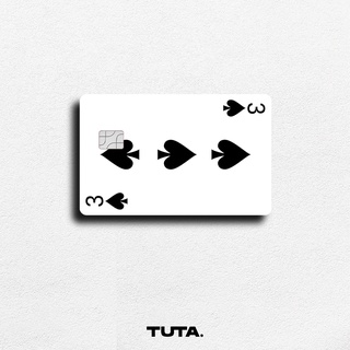SKIN/ STICKER thẻ ATM, ngân hàng, chung cư, thẻ xe ( 3 Bích đi trước ) | TUTA CARDS