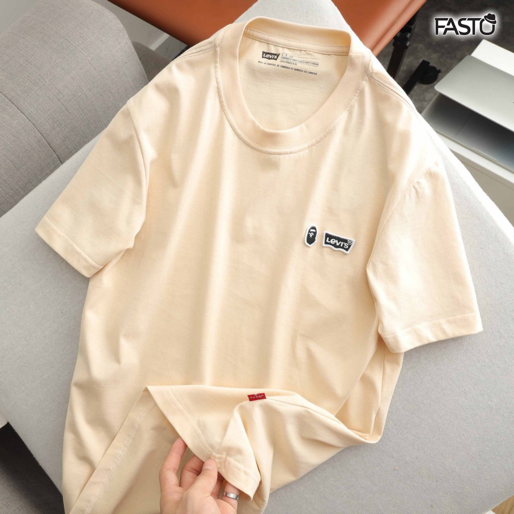 Áo thun nam thêu logo nổi chất 100% cotton cao cấp - Thời trang nam FASTO