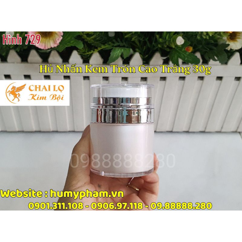 Chai Lọ đựng mỹ phẩm - Hủ Face Tròn Cao Nhấn Kem 30g