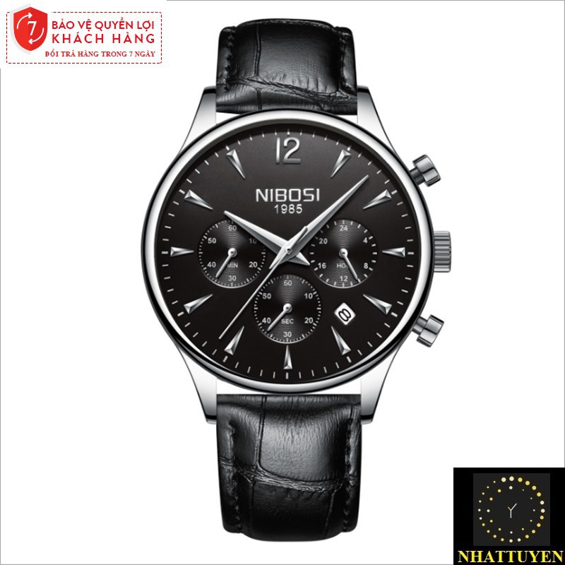 [ xả kho ] ĐỒNG HỒ NAM NIBOSI 2326 (1985) - DÂY DA CAO CẤP, THIẾT KẾ SANG TRỌNG
