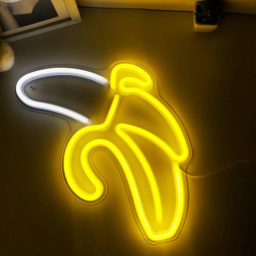Đèn led neon sign quả chuối, decor trang trí phòng, nhà cửa, văn phòng