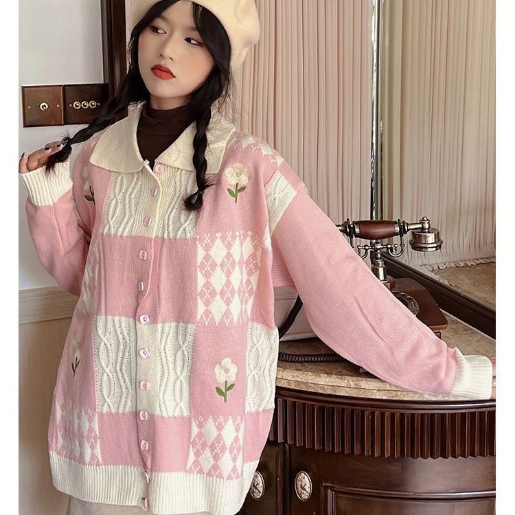 Áo Sweater Dáng Rộng Phong Cách Retro Thời Trang Xuân Thu Dành Cho Nữ