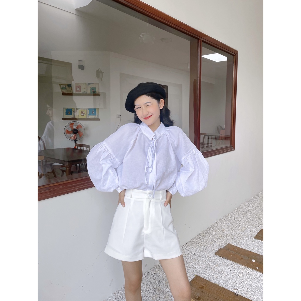 Cloudy blouse - Áo sơ mi tay bồng freesize