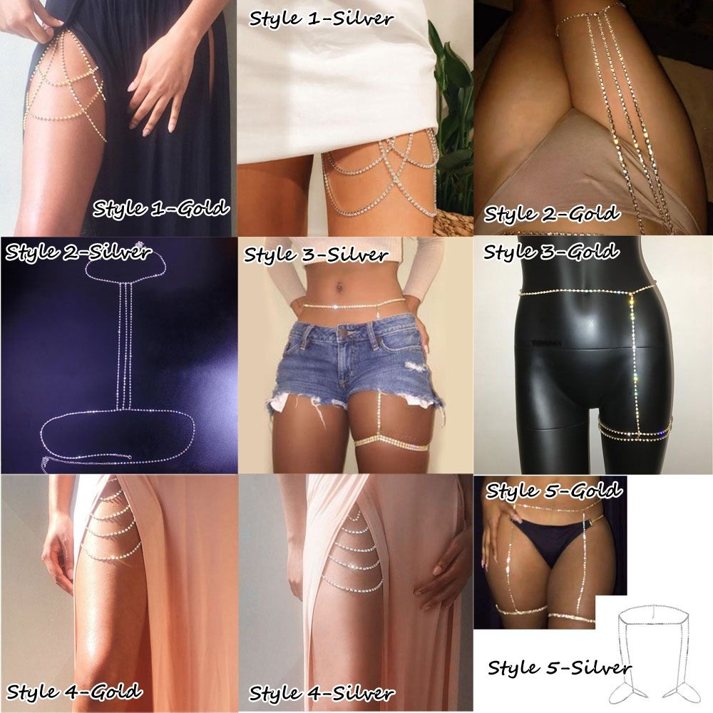 Dây Xích Đeo Đùi Nhiều Lớp Màu Vàng Quyến Rũ Thời Trang Cho Nữ