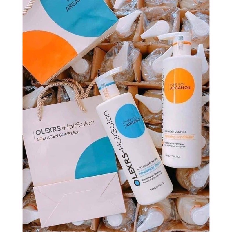 Dầu gội xả olexrs hair salon, bộ gội xả tinh chất argan oil mềm mượt và ngăn rụng tóc  500ml - 960ml