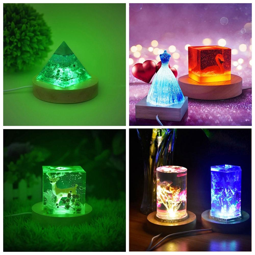 Đế Đèn LED Hình Tròn Bằng Gỗ Thủ Công Độc Đáo