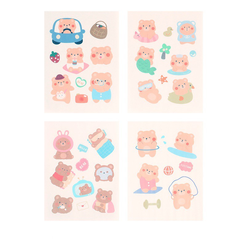 Một Set 4 Tấm Hình Dán Sticker Siêu Cute