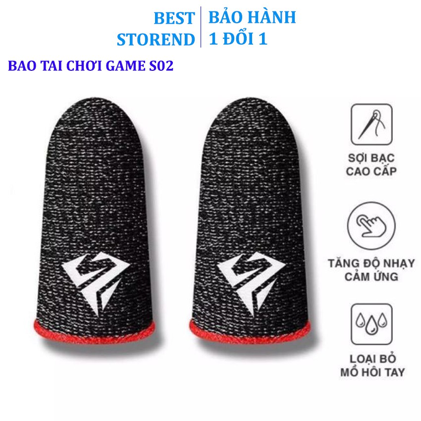 Bao tay chơi game S02, Shezi sợi bạc cao cấp tăng độ nhạy cảm ứng