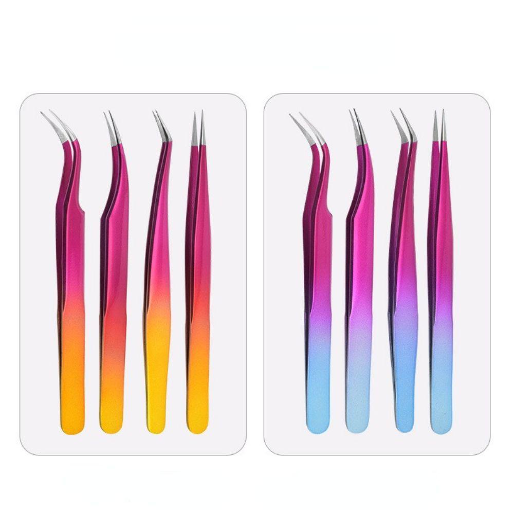 Nhíp Gắp Lông Mi Giả Bằng Thép Không Gỉ Hai Màu Sắc Tuyến Tính