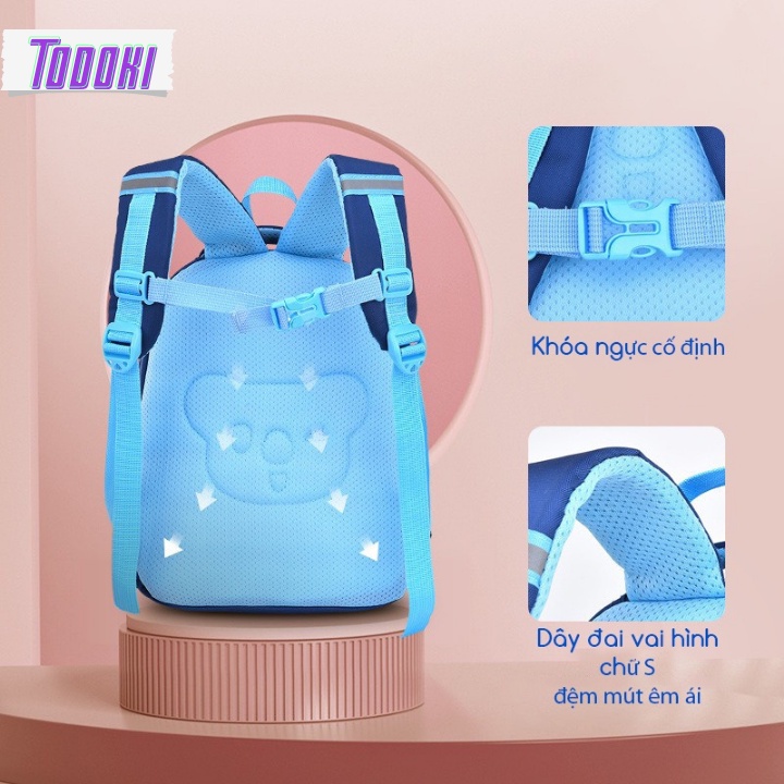Balo siêu nhẹ  chống nước TODOKI, Balo cho bé từ 2 đến 6 tuổi phù hợp đi học đi chơi, đi du lịch ….
