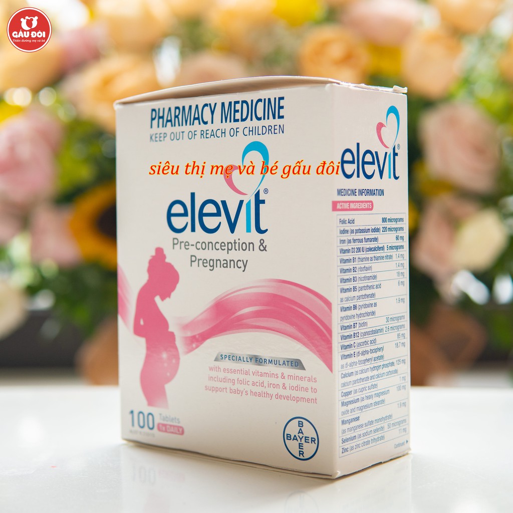 ELEVIT BẦU Úc - Vitamin Tổng Hợp cho bà Bầu 100 viên 10 vỉ (giá bán lẻ 1 vỉ)