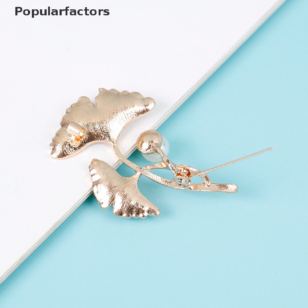 Ghim cài áo hình lá đính ngọc trai nhân tạo thời trang