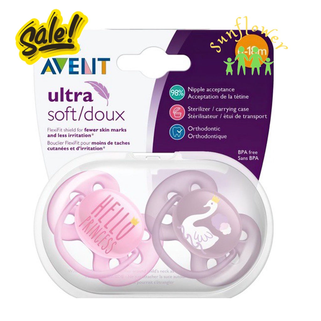 Ty giả siêu mềm ultra soft Philips Avent 6-18m set 2 cái