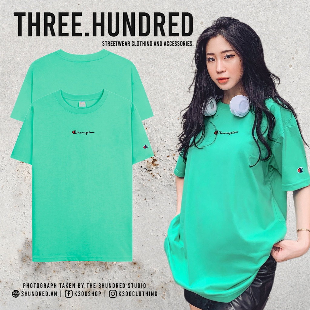 Áo thun Champion màu xám nhạt Chất Liệu Cotton Thoáng Mát