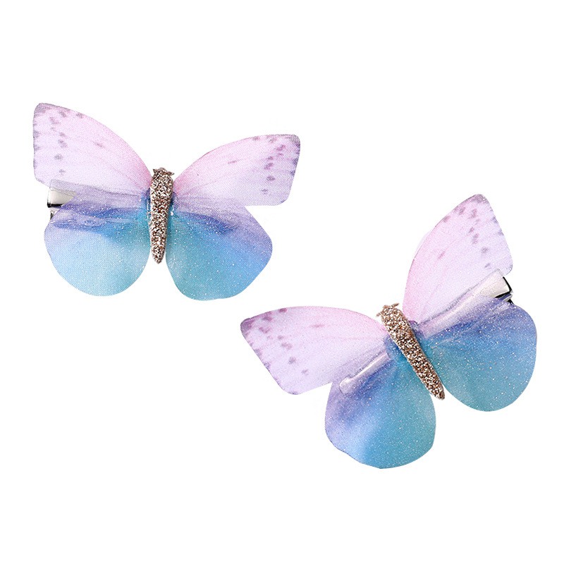 Set 2 kẹp tóc hình bướm đính kim tuyến, phụ kiện chụp ảnh siêu xinh