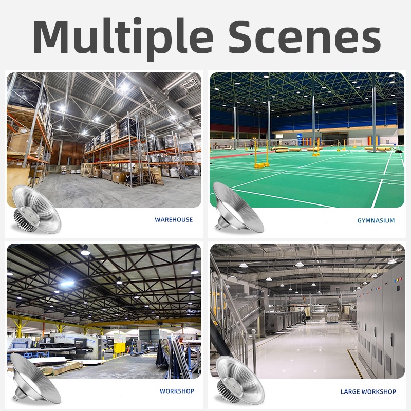 Đèn trần LED chiếu sáng rộng CANMEIJIA 100W 150W 200W cho nhà xưởng/ kho/ công nghiệp/ ban ngày