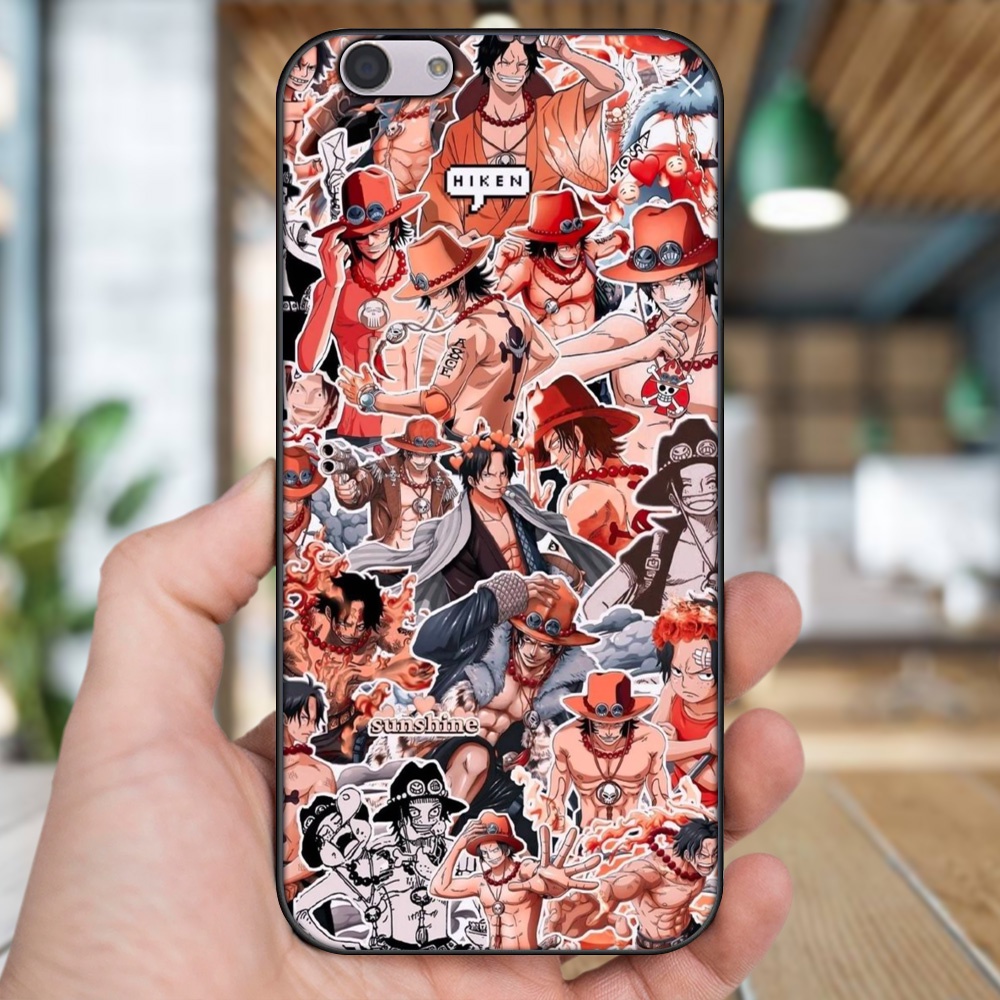 Ốp lưng Oppo F1s, F3, F3 Plus viền đen in hình Ace One Piece