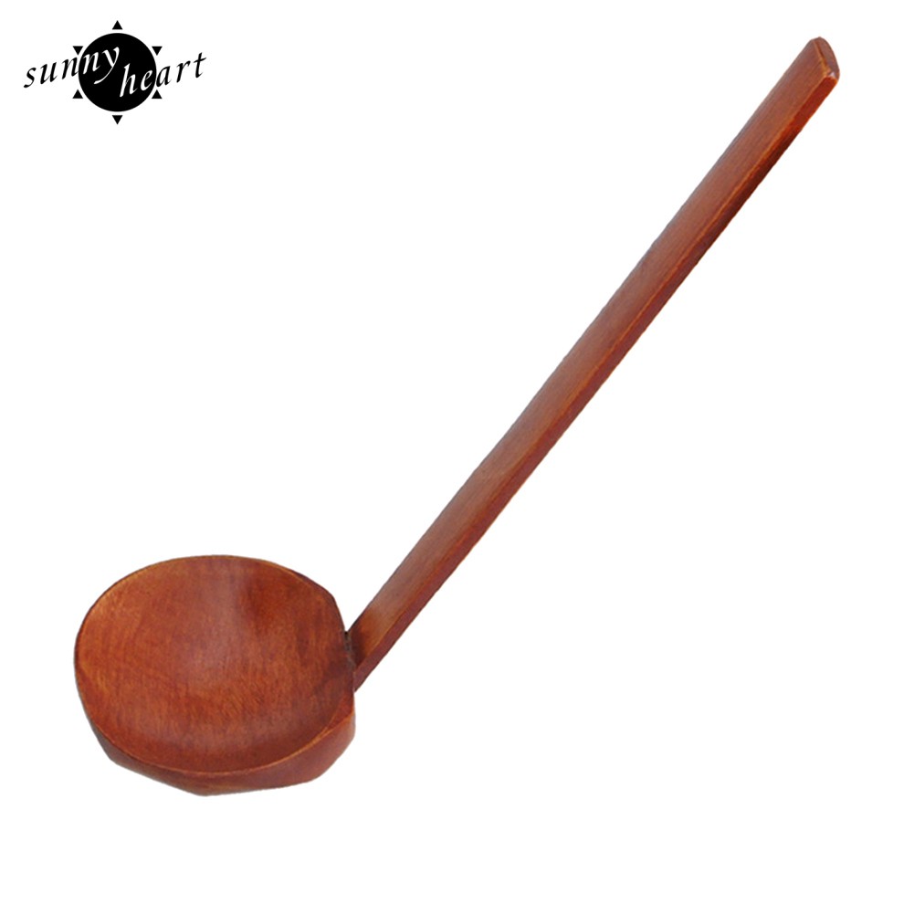 Rây/muỗng gỗ ăn súp/ăn lẩu cán dài màu trơn cho nhà bếp