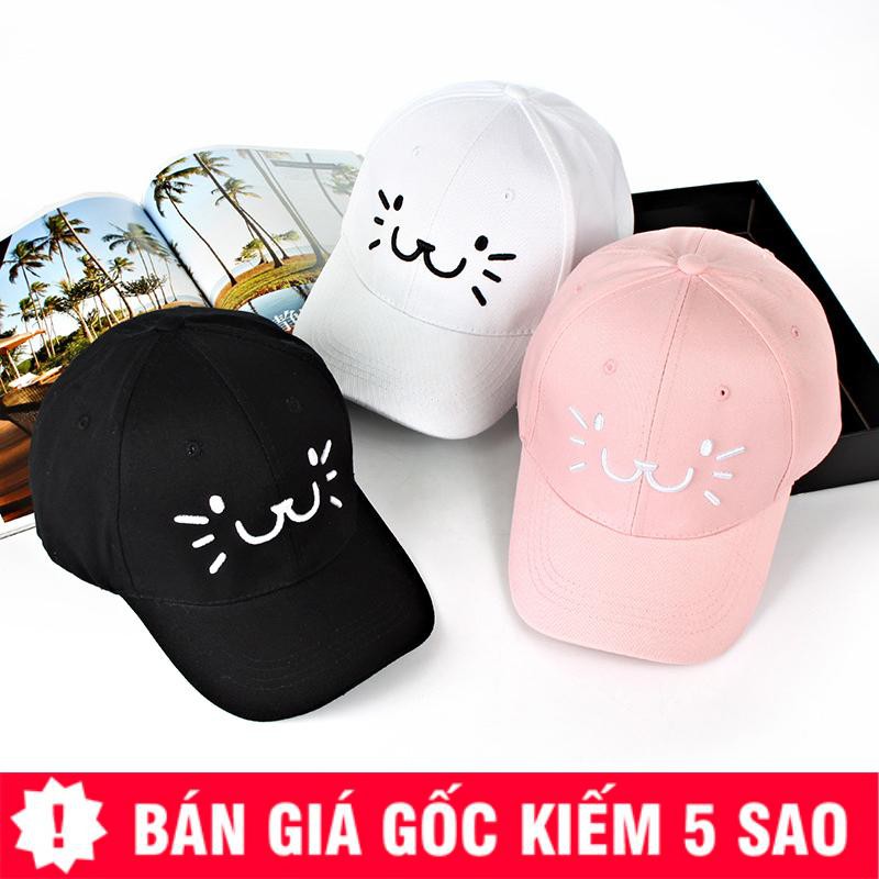 Nón Lưỡi Trai Thêu Mặt Mèo Siêu Dễ Thương P825