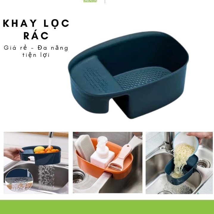 Khay Lọc Rác Bồn Rửa Bát Kèm Để Đồ Đa Năng Khay Nhựa Lọc Rác
