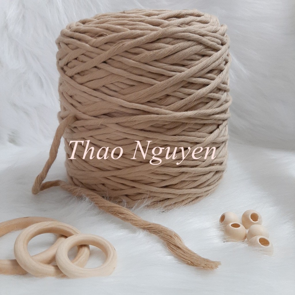 Dây thừng se macrame, dây cotton MÀU  BE