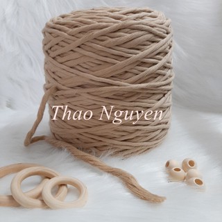 Dây thừng se macrame, dây cotton MÀU BE