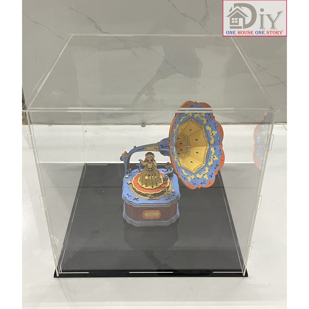 Hộp MICA trong suốt lắp ghép theo khớp chống bụi cho mô hình nhà gỗ búp bê - Trưng bày sản phẩm - Phụ kiện mô hình