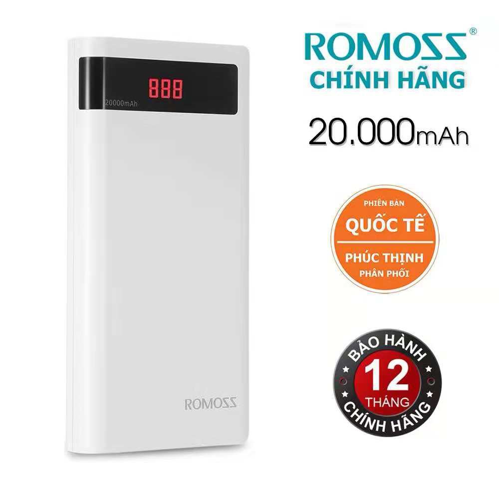 Pin sạc dự phòng R0M0SS Sense 6P 20000mAh Chính Hãng