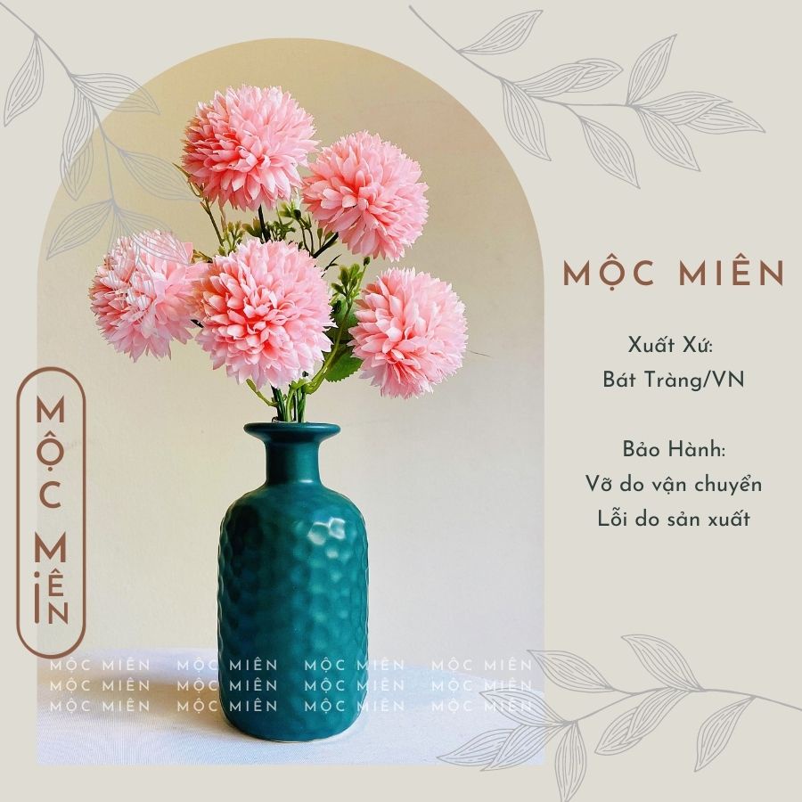 Lọ hoa mini decor màu Pastel Xanh Mint, Xanh Dương, Xanh Ngọc, gommocmien bình gốm sứ Bát Tràng