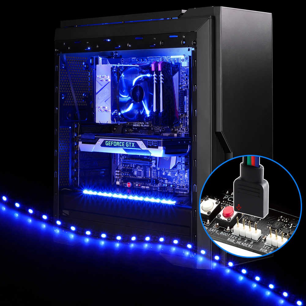 Dây led RGB 40cm đồng bộ hub Coolmon trang trí PC | BigBuy360 - bigbuy360.vn