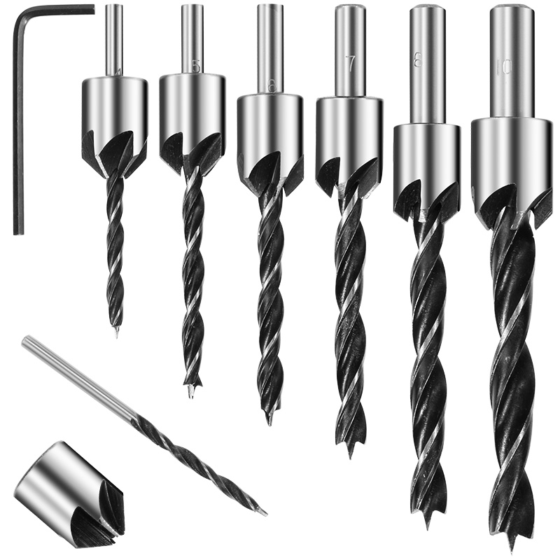 Bộ 6 mũi khoan thép EKEZ tốc độ cao HSS thiết kế 3 cạnh tăng độ chính xác 3mm/8mm/10mm