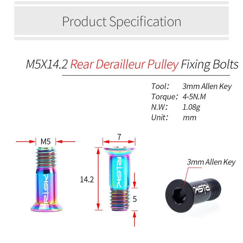 Bu Lông Rissk M5x14.2 Mm Chuyên Dụng Cho Xe Đạp