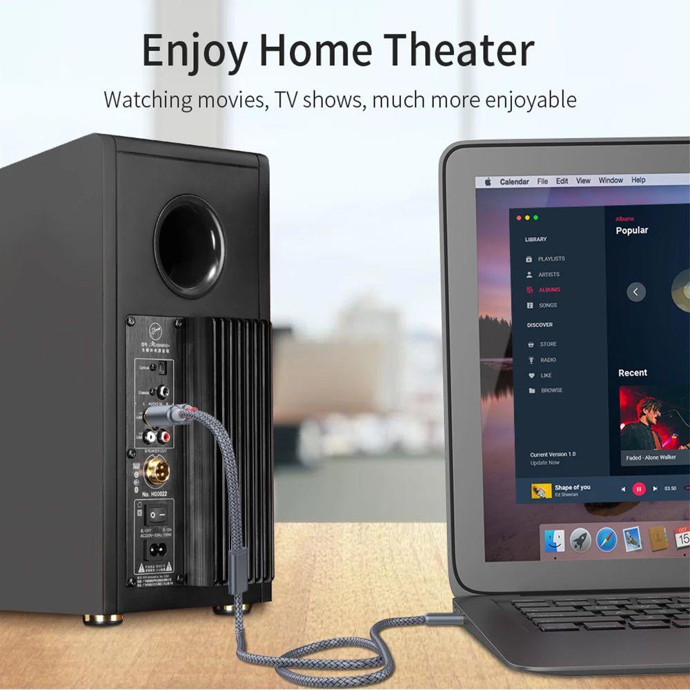 MYRONGVN Cáp Chuyển Đổi RCA Sang 2 RCA Jack 3.5mm Cho tv Box apple tv