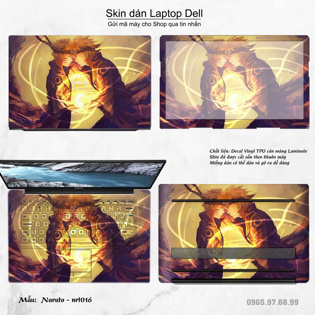 Skin dán Laptop Dell in hình Naruto (inbox mã máy cho Shop)