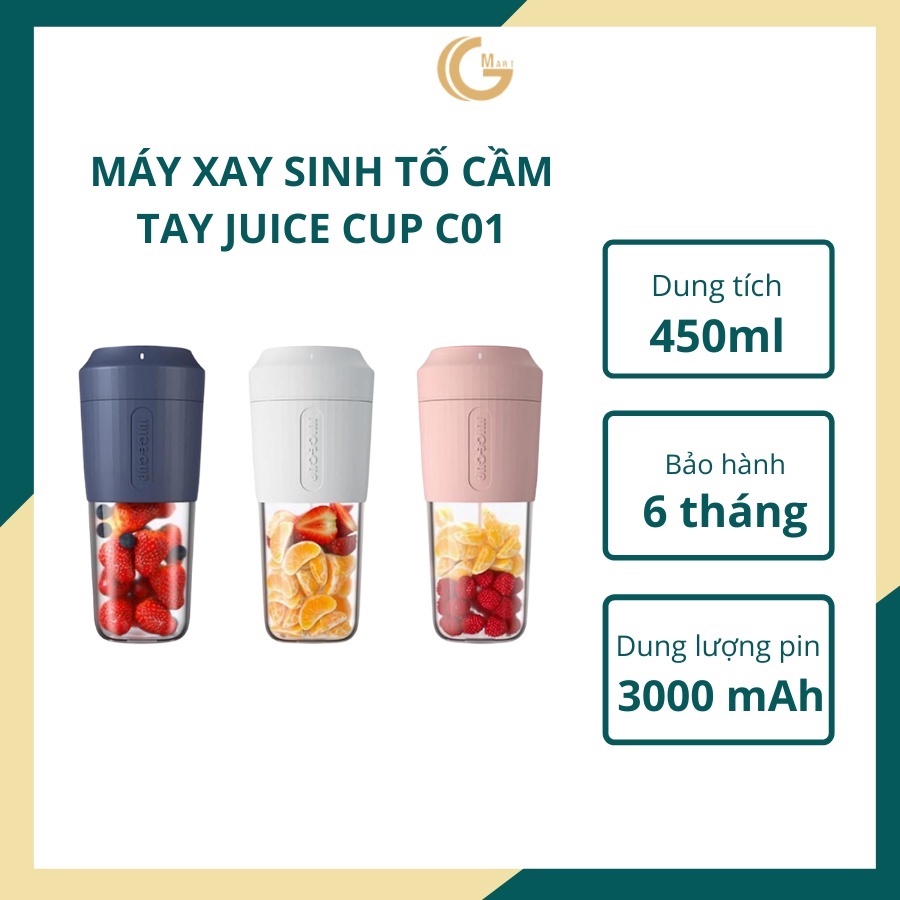 Máy xay sinh tố cầm tay/ Máy xay đa năng Juice Cup JC01 dung tích 350ml pin 3000maH