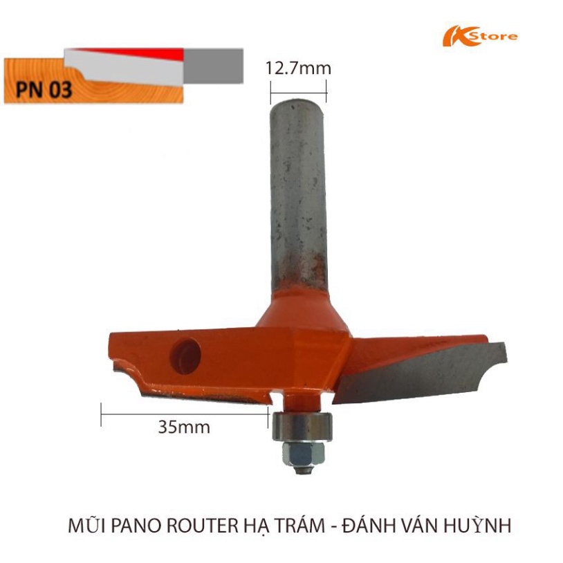 MŨI PHAY VÁN HUỲNH CỬA PN03 - MŨI PANO ROUTER HẠ TRÁM - ĐÁNH VÁN HUỲNH