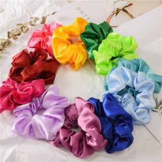 cột tóc scrunchies vải bóng