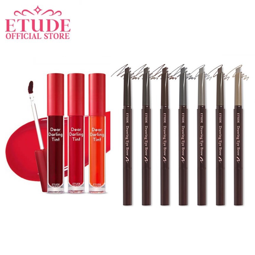 SET ưu đãi Chì kẻ chân mày và Son tint ETUDE Drawing Eye Brow NEW 0.25g  và Etude Dear Darling Tint 5g