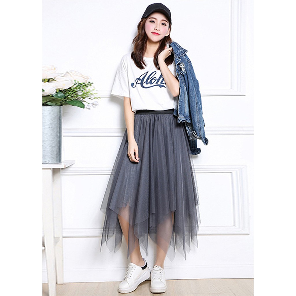 [ Mã FAGREEN55 giảm 10% tối đa 30K đơn 99K] Chân váy tulle dài maxi dáng nhọn 102-103 | BigBuy360 - bigbuy360.vn