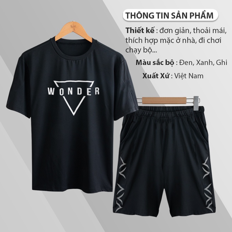 Bộ thể thao nam UNIFUN mã MK F Set quần áo chất thun lạnh co Giãn năng động mùa Hè, 5 màu trẻ trung