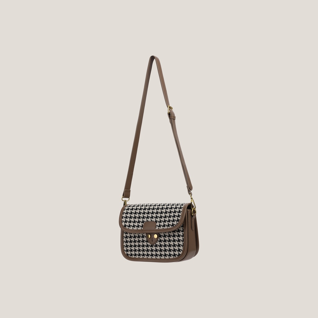 Túi Đeo Chéo Nữ HURFSTUDIO Kiểu Dáng Messenger Với Họa Tiết Houndstooth Mang Phong Cách Retro Cổ Điển - 3103