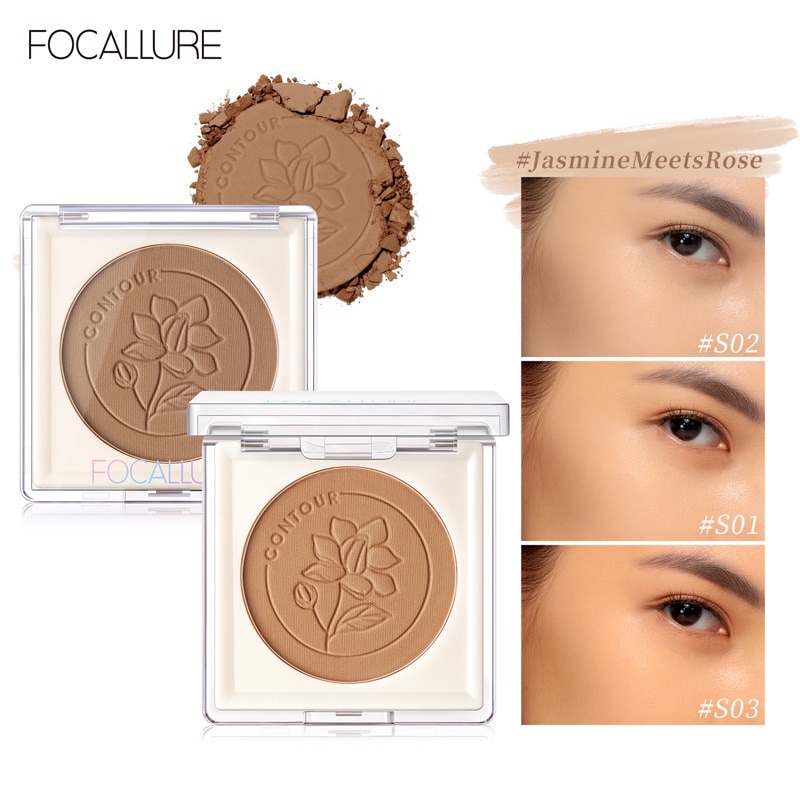 FOCALLURE 3 Colors Matte Brown Bronzer Contouring For Face Soft Powder Texture Easy to Blend Professional Women’s Cosmetics