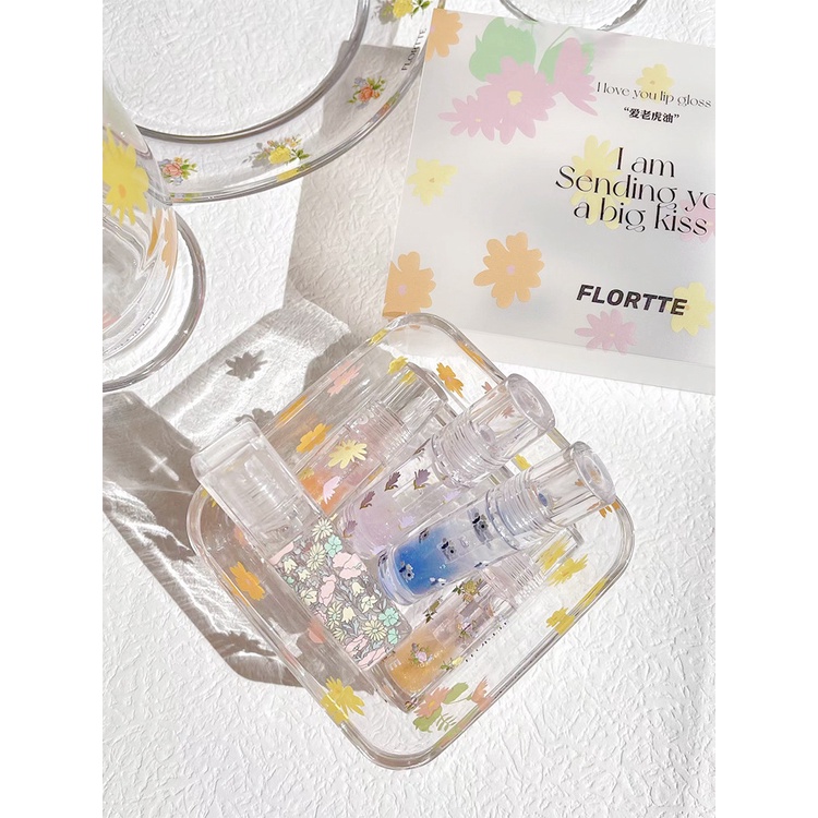 FLORTTE Dầu Dưỡng Môi Chiết Xuất Hoa/Hoa Dưỡng Ẩm Tẩy Tế Bào Chết Chống Nếp Nhăn