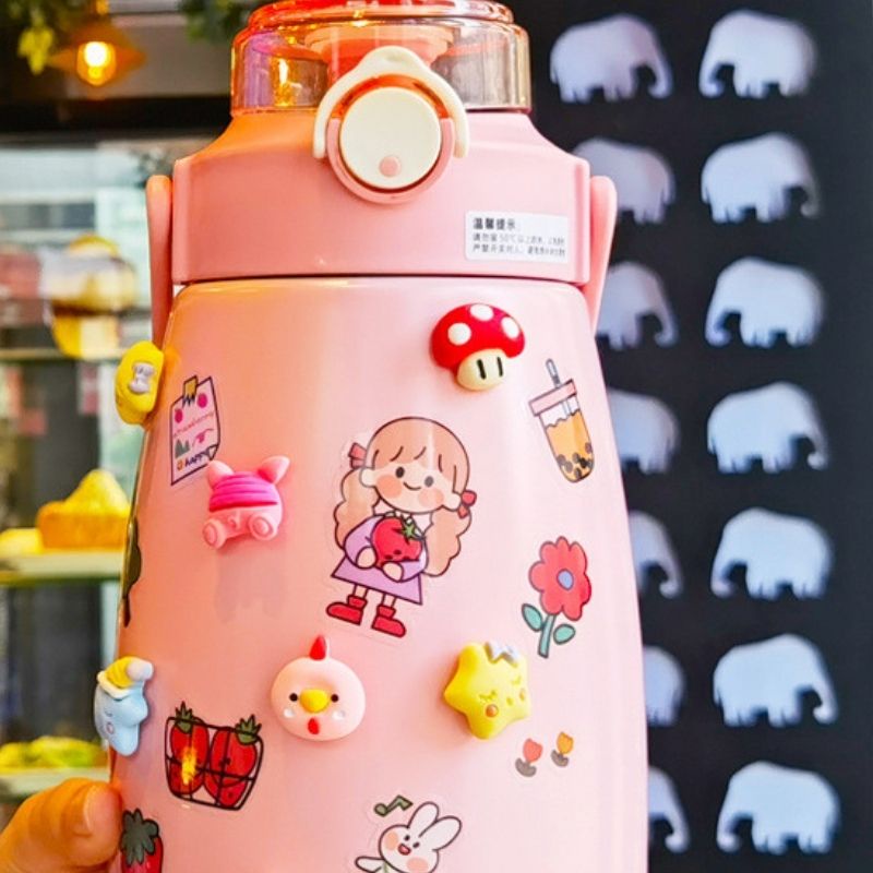 Bình giữ nhiệt ulike có ống hút inox 304 850ml giữ nhiệt 12h tặng sticker trang trí Miibooshi D2.084.DAM