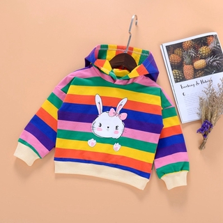 Áo Hoodie Tay Dài Hoạ Tiết Kẻ Sọc Cho Bé Gái 1-6 Tuổi