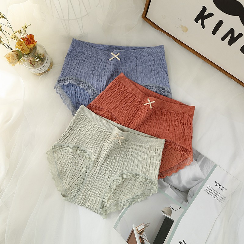 Quần Lót Cotton Bamboo Nhún Viền Ren Thông Thoáng Ko Gây Hằn SC01 | BigBuy360 - bigbuy360.vn