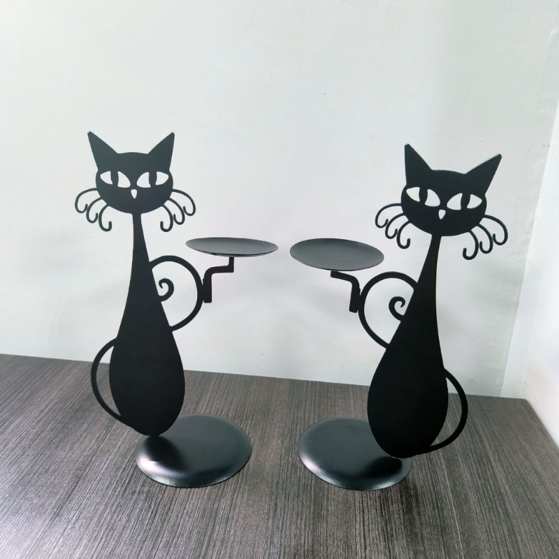 Giá Đỡ Đèn Cầy Hình Mèo Phong Cách Cổ Điển