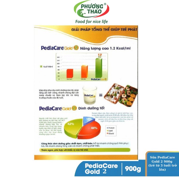 PediaCare Gold 2_ Combo 3 lon Sữa PediaCare Gold 2 900g Date mới nhất 2023