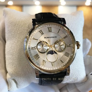Đồng hồ Nam Romanson TL4240FMCWH , Chính hãng full box , Chống nước , Quartz , Dây da